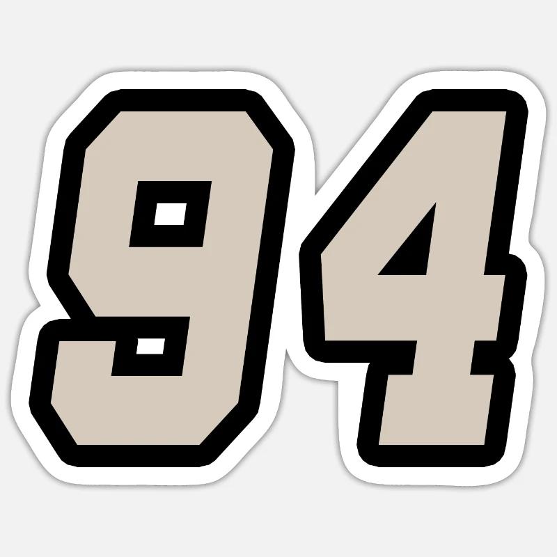Nummer vierundneunzig 94 Sticker Größe S (10 x 10 cm)