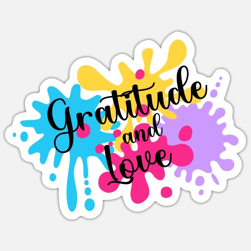 Gratitudine e amore - Sticker formato S (10 x 10 cm) - bianco opaco