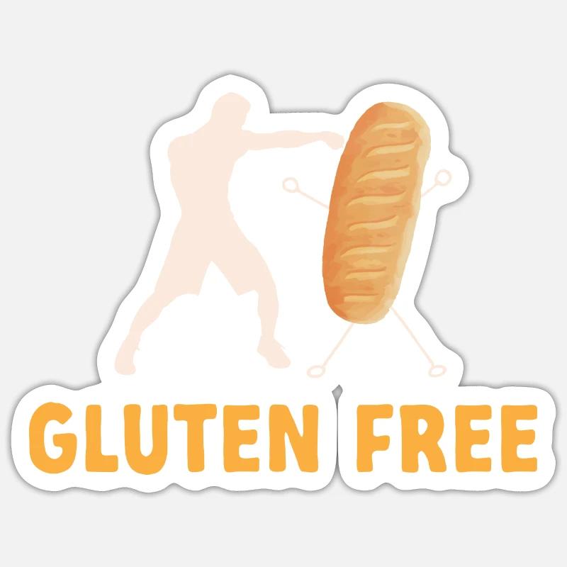 Sans gluten Intolérance au gluten - Sticker taille S (10 x 10 cm) - blanc mat