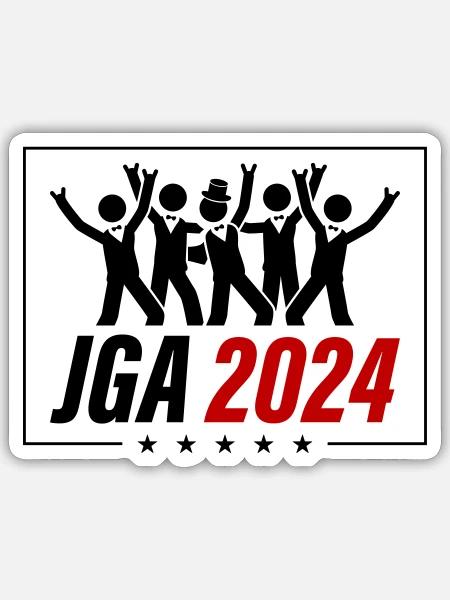 Junggesellen Abschied 2024 - Sticker Größe S (10 x 10 cm) - Mattweiß