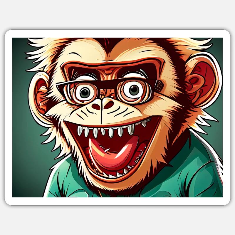 mr.monkey - Sticker Größe S (10 x 10 cm) - Mattweiß