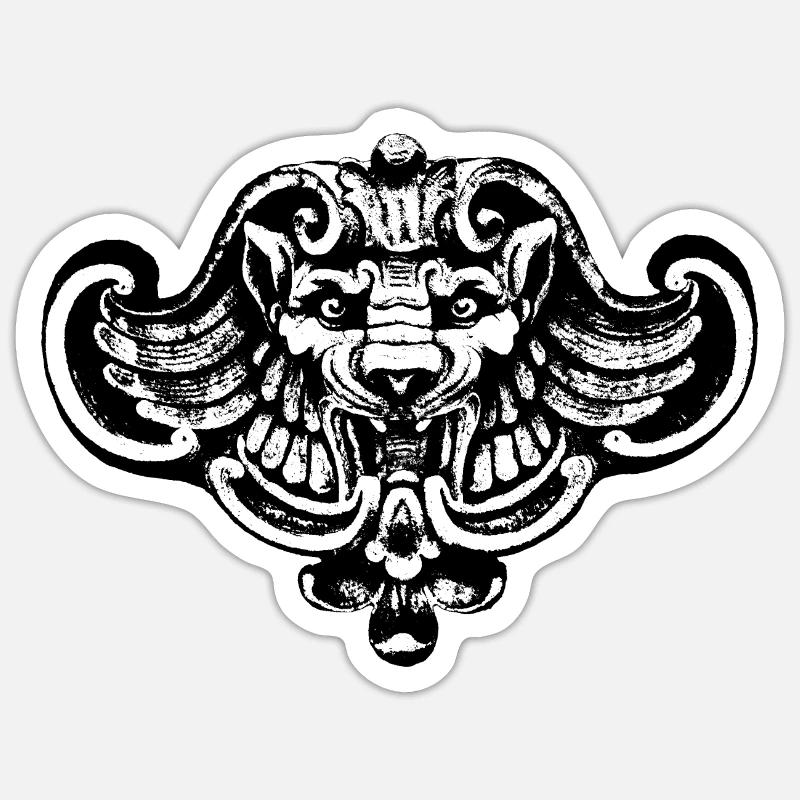 Geflügelter Löwe oder Wolf / Chimäre Sticker Größe S (10 x 10 cm)