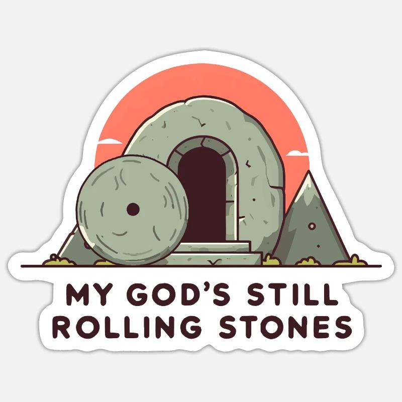 My God's still rolling - Sticker size S (10 x 10 cm) - white matte