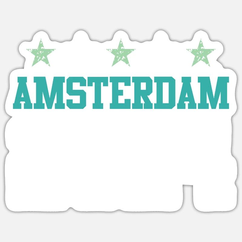 Visites à Amsterdam 2024 - Sticker taille S (10 x 10 cm) - blanc mat