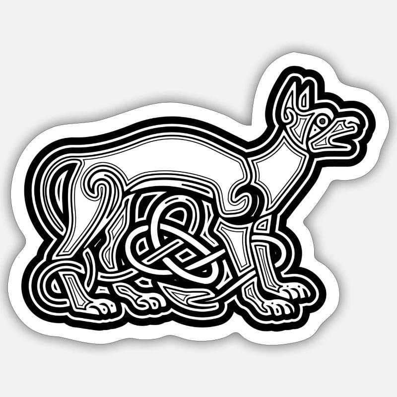 Wikingerhund - Sticker Größe S (10 x 10 cm) - Mattweiß