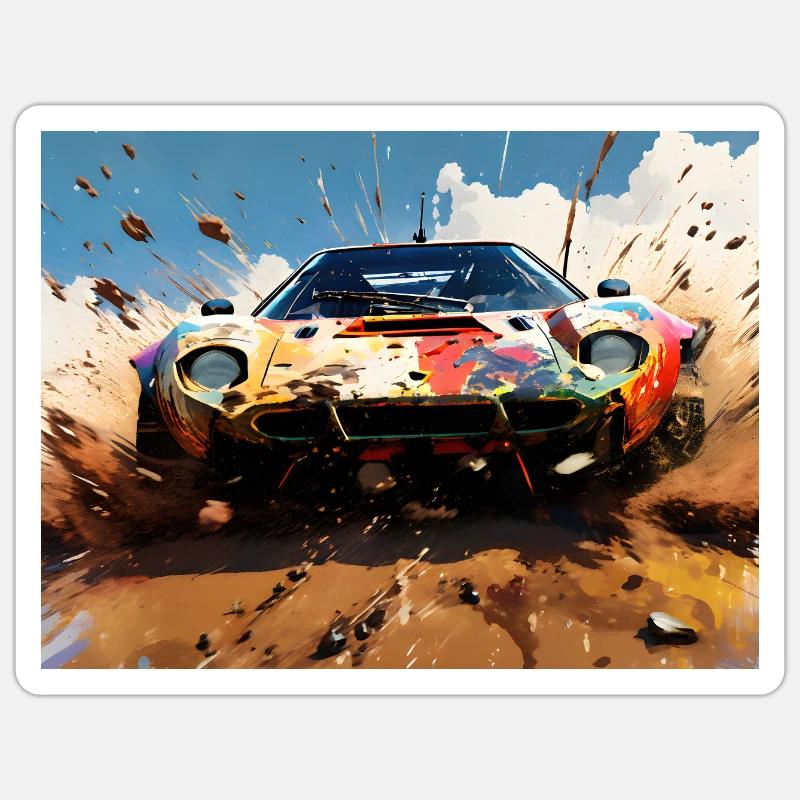 Rally Raid #1 - Sticker size S (10 x 10 cm) - white matte