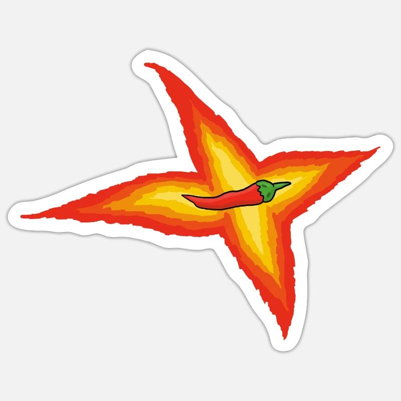 Piment oiseau - Sticker taille S (10 x 10 cm) - blanc mat