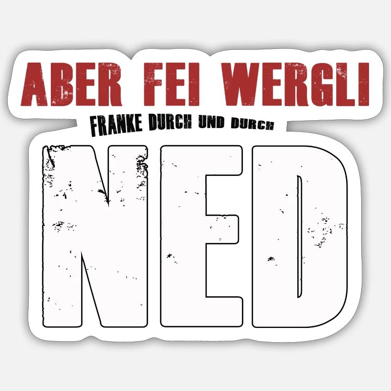 Franke durch und durch - Sticker Größe S (10 x 10 cm) - Mattweiß