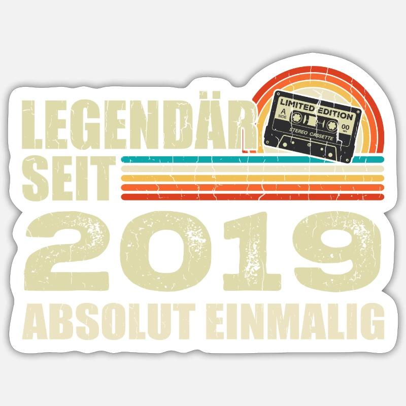 Legendär Seit 2019 - Absolut Einmalig - Sticker Größe S (10 x 10 cm) - Mattweiß