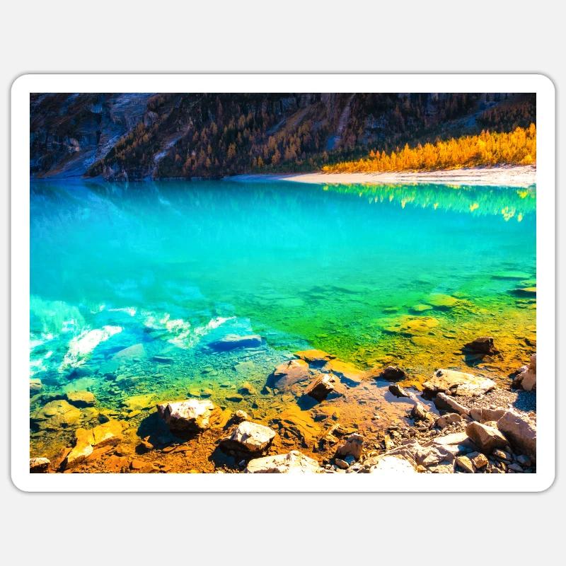 HERBST SEE - Sticker Größe S (10 x 10 cm) - Mattweiß