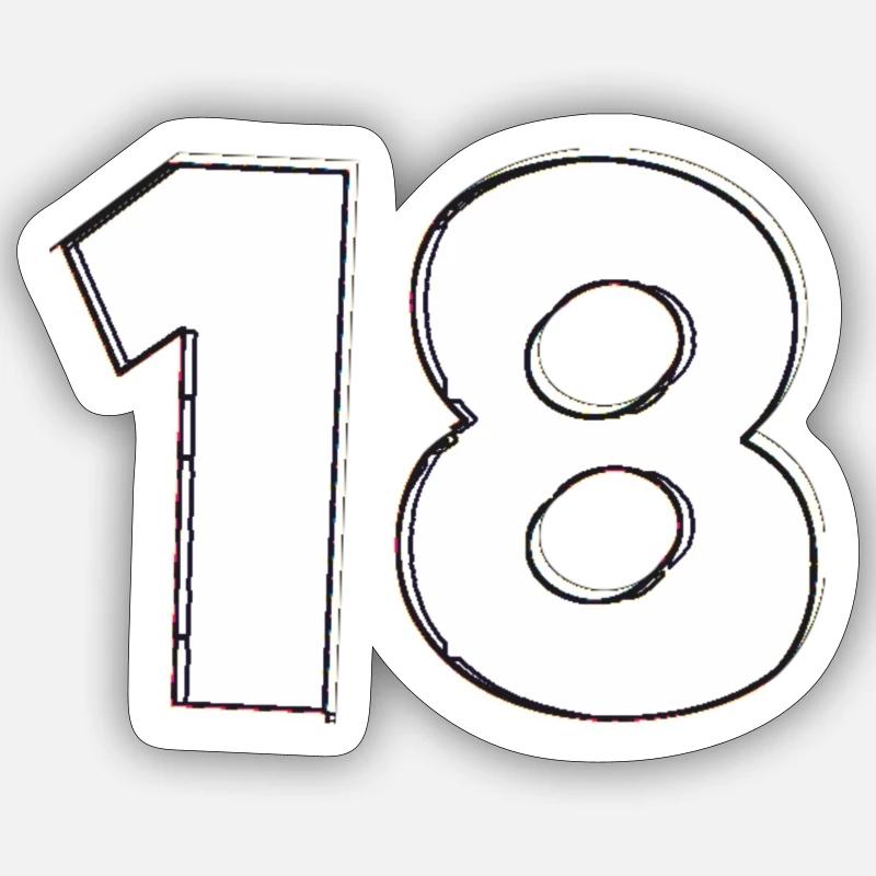 18 - Sticker Größe S (10 x 10 cm) - Mattweiß