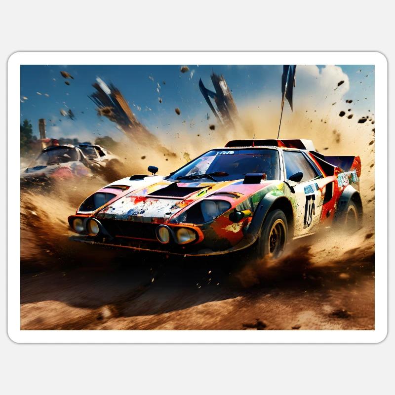 Rallye-Raid #3 - Sticker Größe S (10 x 10 cm) - Mattweiß