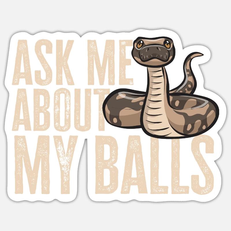 Ball Python Schlange Königspython - Sticker Größe S (10 x 10 cm) - Mattweiß