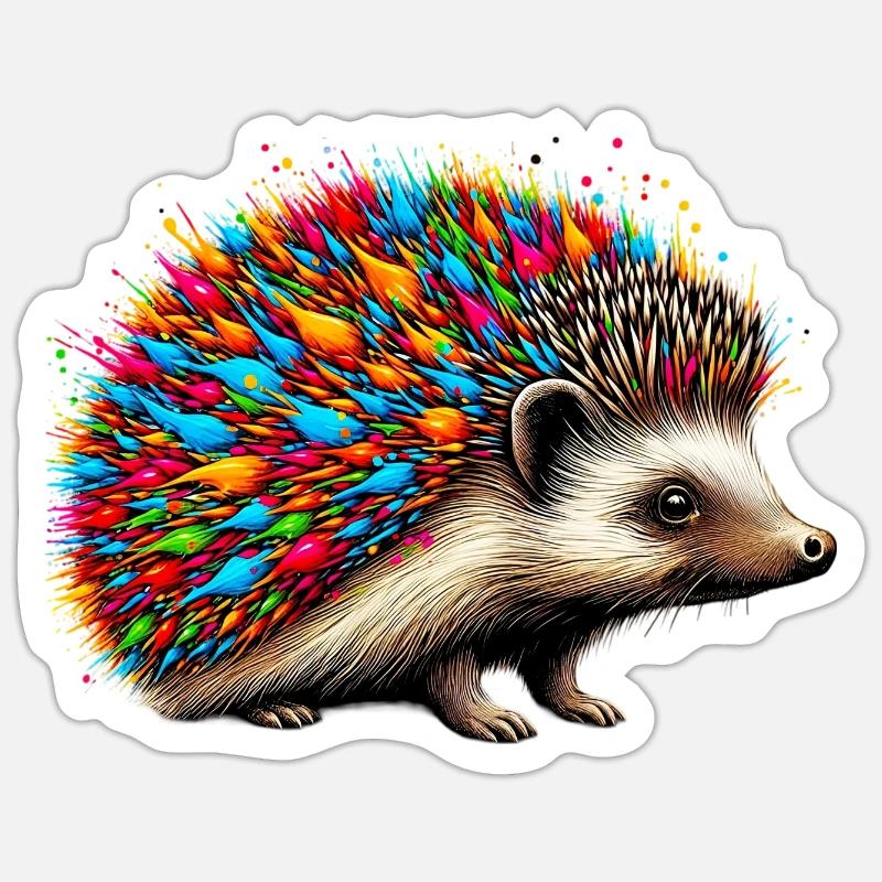 Igel - Sticker Größe S (10 x 10 cm) - Mattweiß