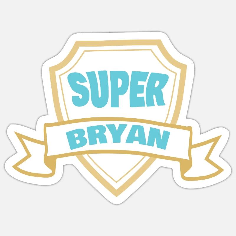 Bryan - Sticker taille S (10 x 10 cm) - blanc mat