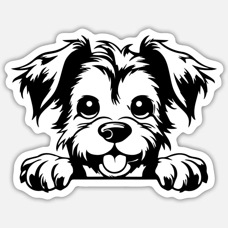 Terrier - Sticker taille S (10 x 10 cm) - blanc mat
