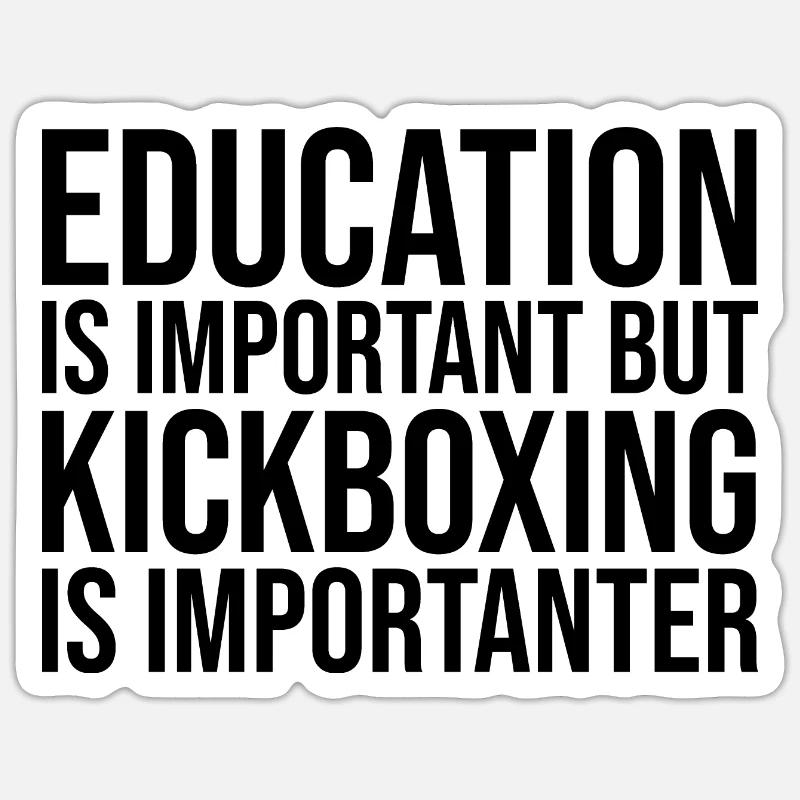 Kickboxing - Sticker taille S (10 x 10 cm) - blanc mat