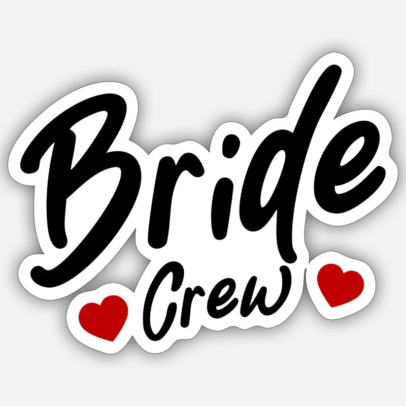 Bride Crew Herz - Sticker Größe S (10 x 10 cm) - Mattweiß
