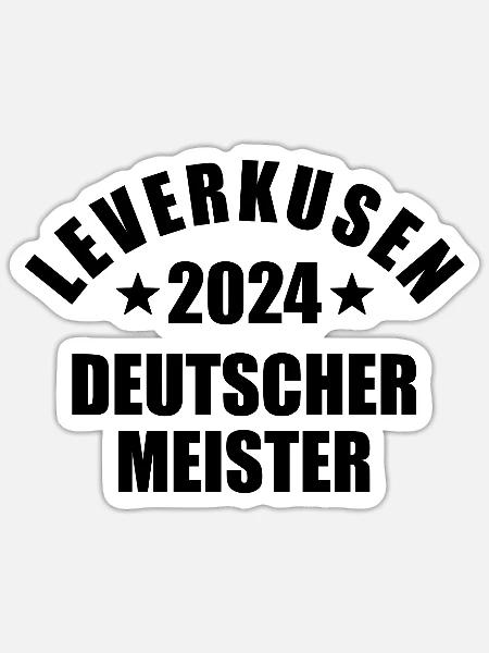 Leverkusen - Deutscher Meister 2024 - Sticker Größe S (10 x 10 cm) - Mattweiß