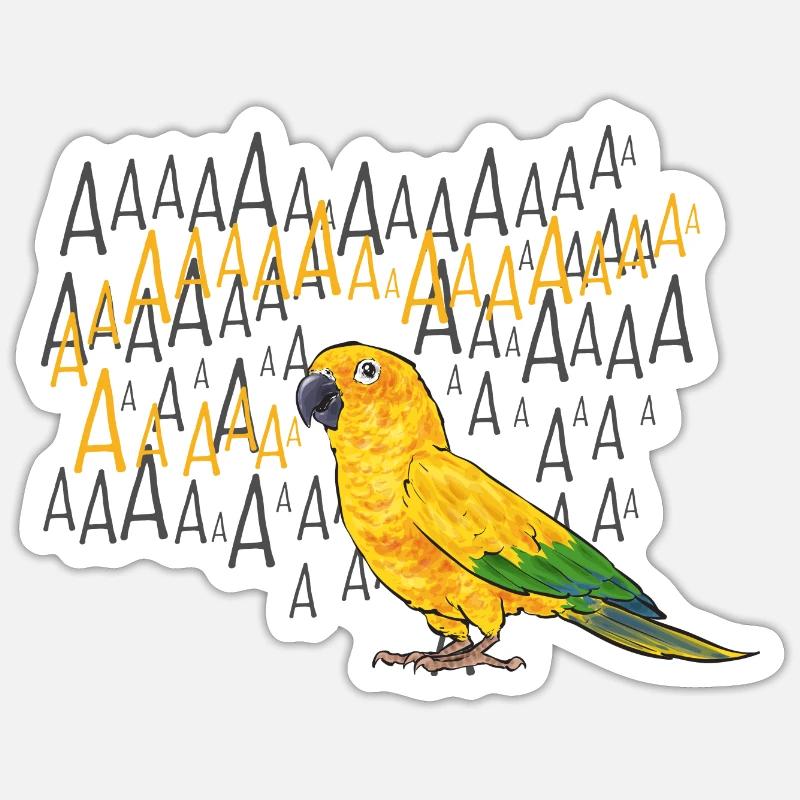 Perruche Perroquet Perruche Oiseau - Sticker taille S (10 x 10 cm) - blanc mat