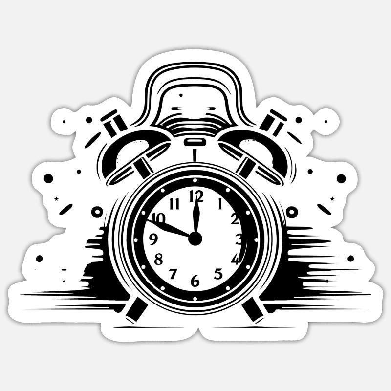 Clock Sketch Sticker size S (10 x 10 cm)