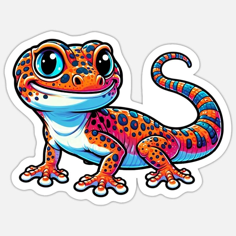 Gecko - Sticker Größe S (10 x 10 cm) - Mattweiß