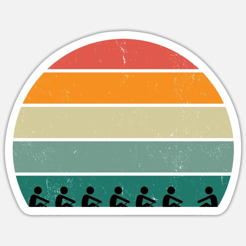 Rowing sunset - Sticker size S (10 x 10 cm) - white matte