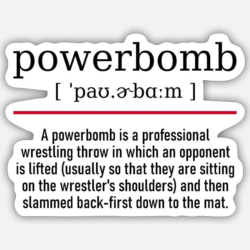 powerbomb - spelling and description - Sticker Größe S (10 x 10 cm) - Mattweiß