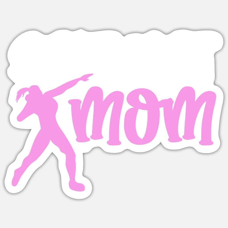 Maman lanceuse de poids - Sticker taille S (10 x 10 cm) - blanc mat