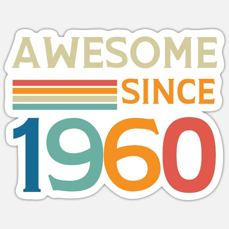 Großartig seit 1960 - Sticker Größe S (10 x 10 cm) - Mattweiß