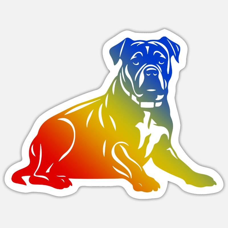 Pit Terrier Hund - Sticker Größe S (10 x 10 cm) - Mattweiß