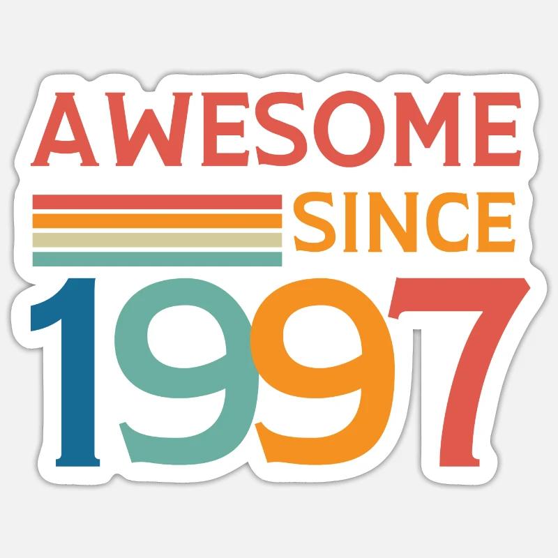 Awesome since 1997 - Sticker taille S (10 x 10 cm) - blanc mat