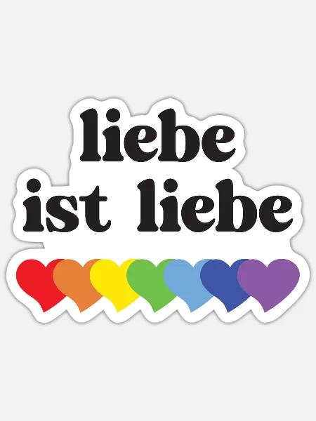 LGBT Pride Month - Liebe ist Liebe - Sticker Größe S (10 x 10 cm) - Mattweiß