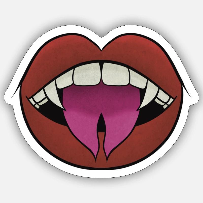 Morsure de vampire - Sticker taille S (10 x 10 cm) - blanc mat