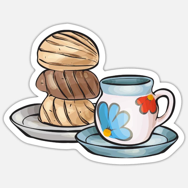 Concha Hispanic Mexican Pan Dulce - Sticker size S (10 x 10 cm) - white matte