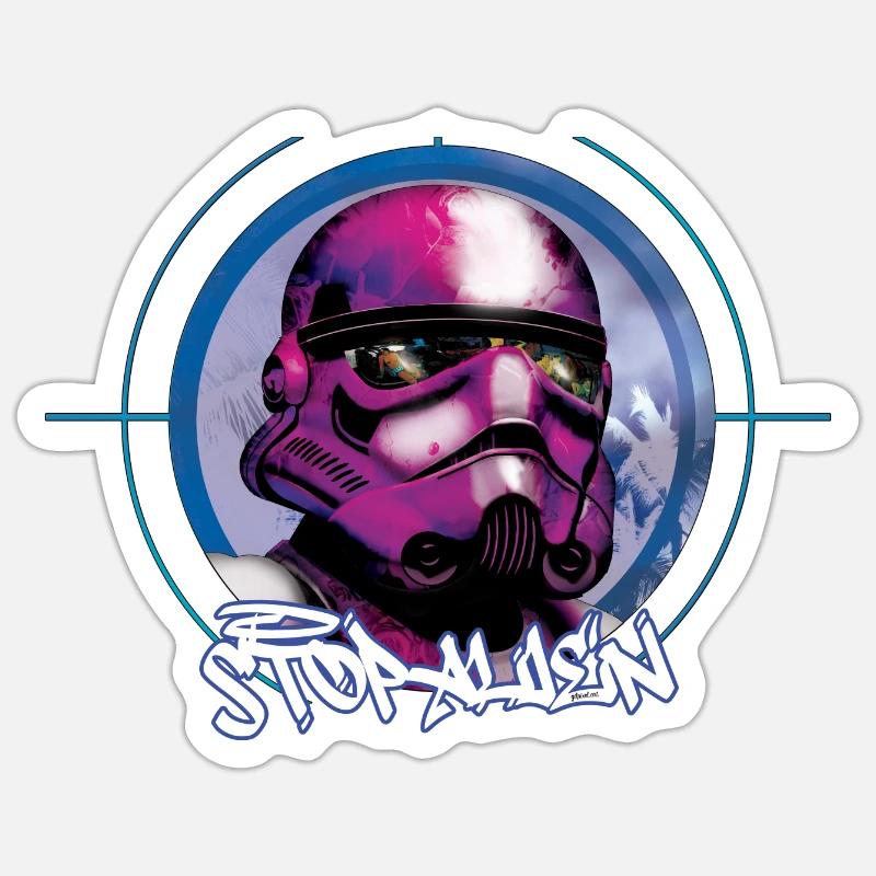 Außerirdisches stoppen - Sticker Größe S (10 x 10 cm) - Mattweiß