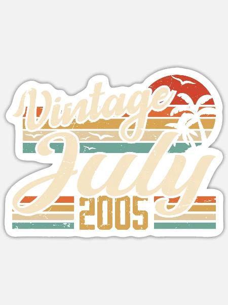 Juli 2005 Geschenk, 19. Jahrestag Juli 2005 - Sticker Größe S (10 x 10 cm) - Mattweiß