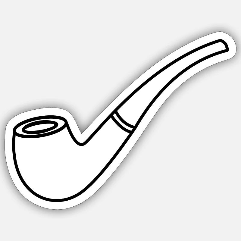 Pipe - Sticker taille S (10 x 10 cm) - blanc mat