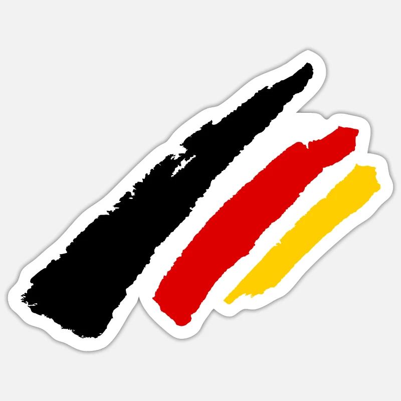 Germany Flag Stripe - Sticker size S (10 x 10 cm) - white matte