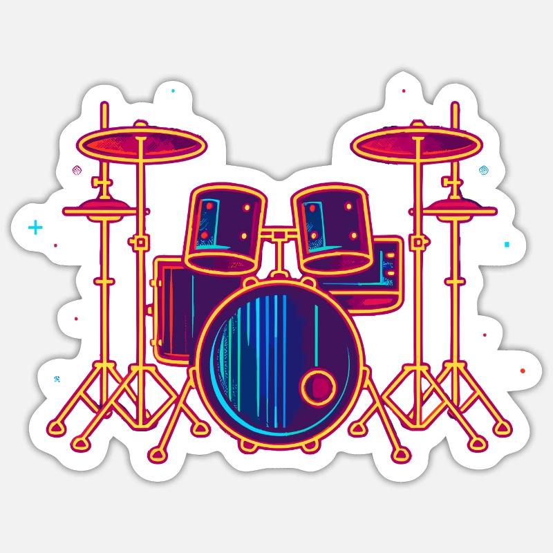 Graphiques de batterie - Sticker taille S (10 x 10 cm) - blanc mat