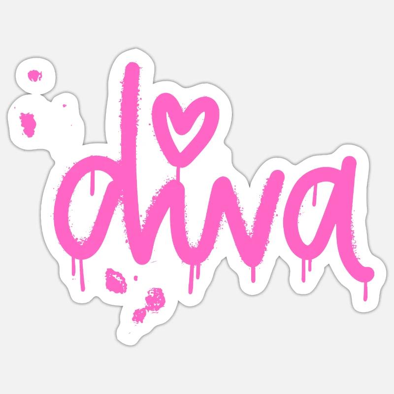 Diva - Sticker Größe S (10 x 10 cm) - Mattweiß