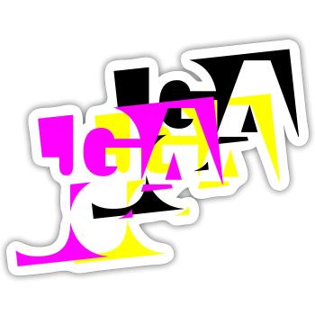 JGA Crew - Version abstraite ivre - Sticker taille S (10 x 10 cm) - blanc mat - Devant