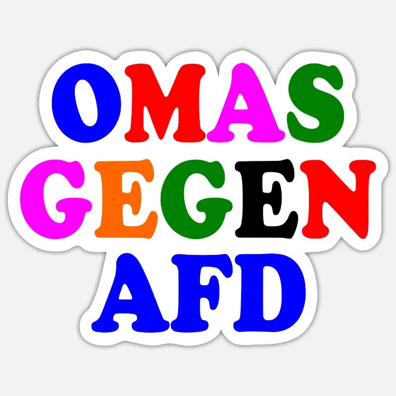 Omas gegen afd - Sticker Größe S (10 x 10 cm) - Mattweiß