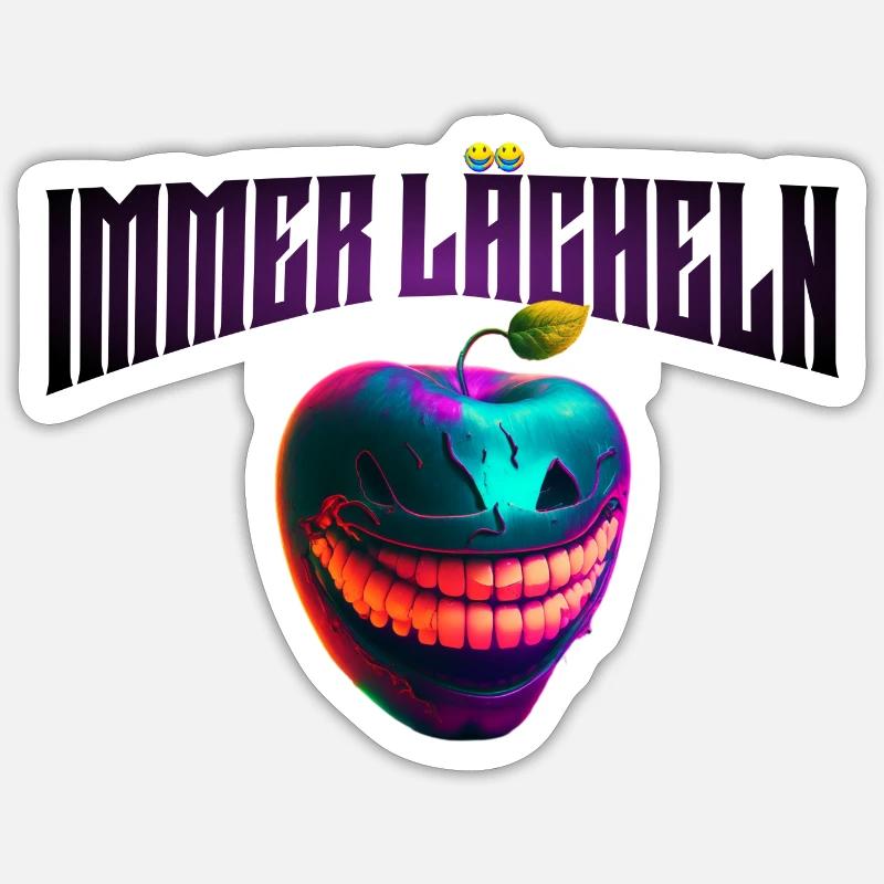 Immer lächeln - Sticker Größe S (10 x 10 cm) - Mattweiß