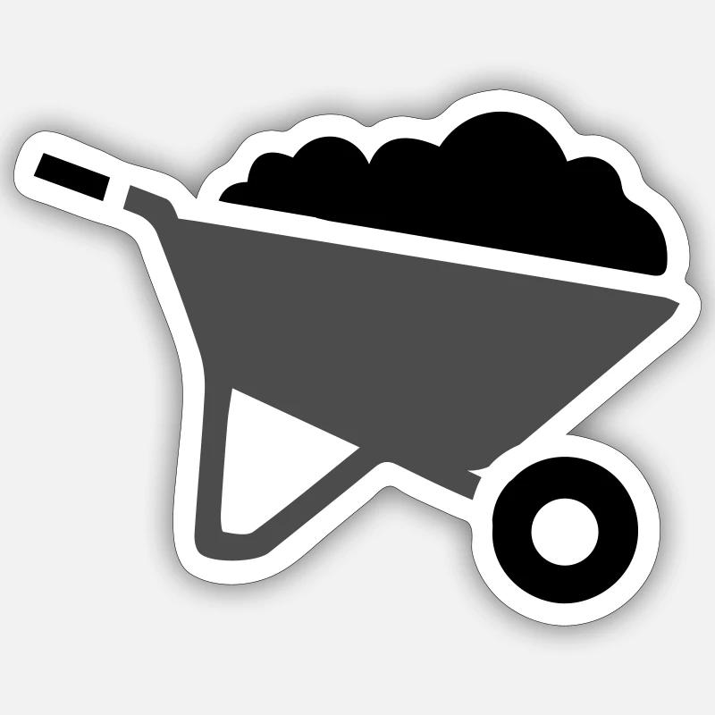 Symbole de la brouette - Sticker taille S (10 x 10 cm) - blanc mat