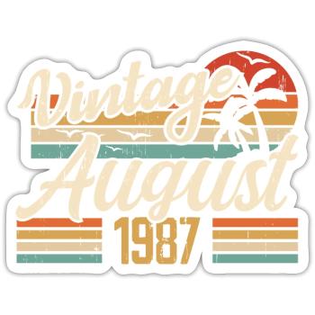 August 1987 Anniversary 1987 - August Legends Gift - Sticker size S (10 x 10 cm) - white matte - Front