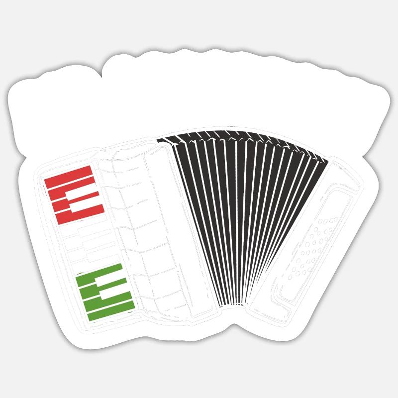 Accordéon - Sticker taille S (10 x 10 cm) - blanc mat