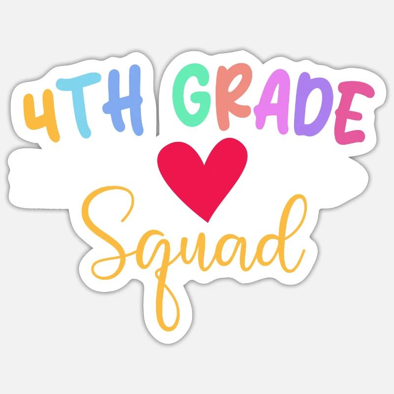 4th Grade Squad - Teacher Student School Sticker size S (10 x 10 cm)