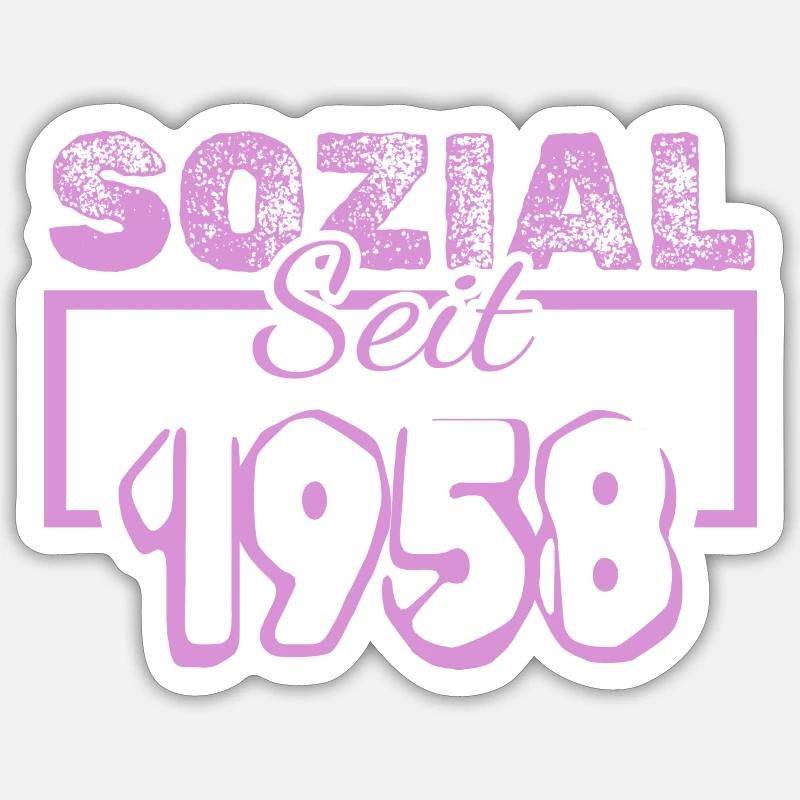 1958 - Sticker taille S (10 x 10 cm) - blanc mat