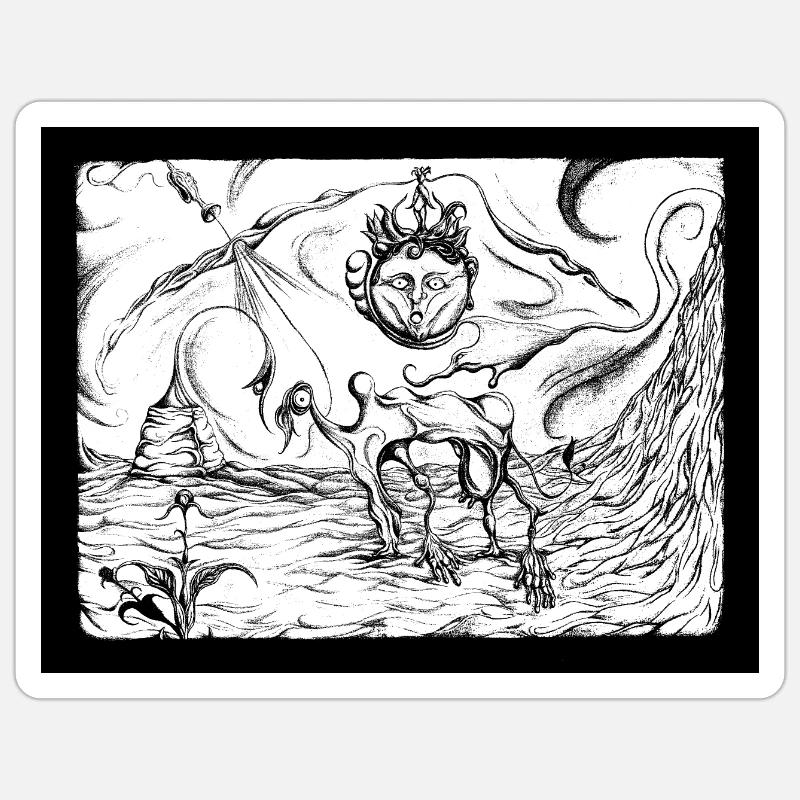 Renaissance, psychedelische Welt Sticker Größe S (10 x 10 cm)